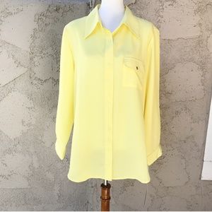 Diane Gilman Button Down Top Yellow 1X